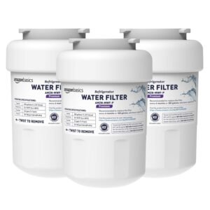 Amazon Basics Replacement GE MWF Refrigerator Water Filter Cartridge - Pack of 3, NSF Certified, Compatible with GE and Kenmore, Premium Filtration