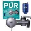 PUR PLUS Horizontal Faucet Mount Water Filtration System with 3-in-1 Lead Reducing Filter for Great-Tasting Filtered Tap Water, Lasts 100 Gallons, Fits Most Kitchen or Bathroom...