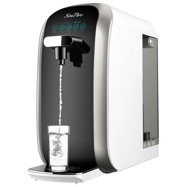 SimPure Y7P-BW UV Countertop Reverse Osmosis Water Filter, NSF/ANSI 58 Certified, 5 Stage RO Water Filtration System, Water Purifier for Home, 4: 1 Pure to Drain, BPA Free (No...