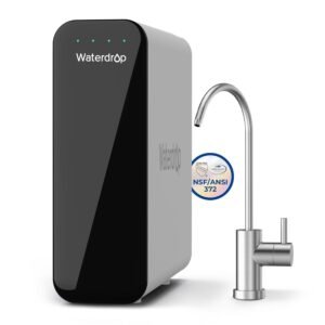 Waterdrop TSU 0.01μm Ultra-Filtration Under Sink Water Filter System, 3-Stage Tankless Undersink Water Filtration with Faucet, Smart Panel, No Waste Water, No Electricity...