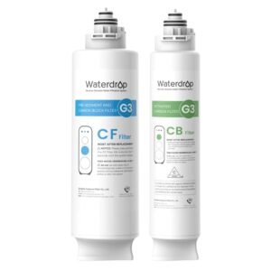 Waterdrop WD-G3-CF Filter, with WD-G3-CB Filter, Replacement for WD-G3-W, WD-G3P600 and WD-G3P800-W Reverse Osmosis System, Bundle